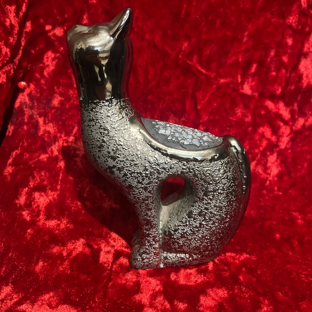Silver Cat Figurine